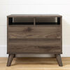 Yodi 2-Drawer Nightstand Natural Walnut and White