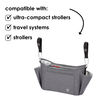 Diono Buggy Buddy XL Universal Stroller Organizer With Cup Holders, Secure Attachment, Zippered Pockets, Safe & Secure, Gray