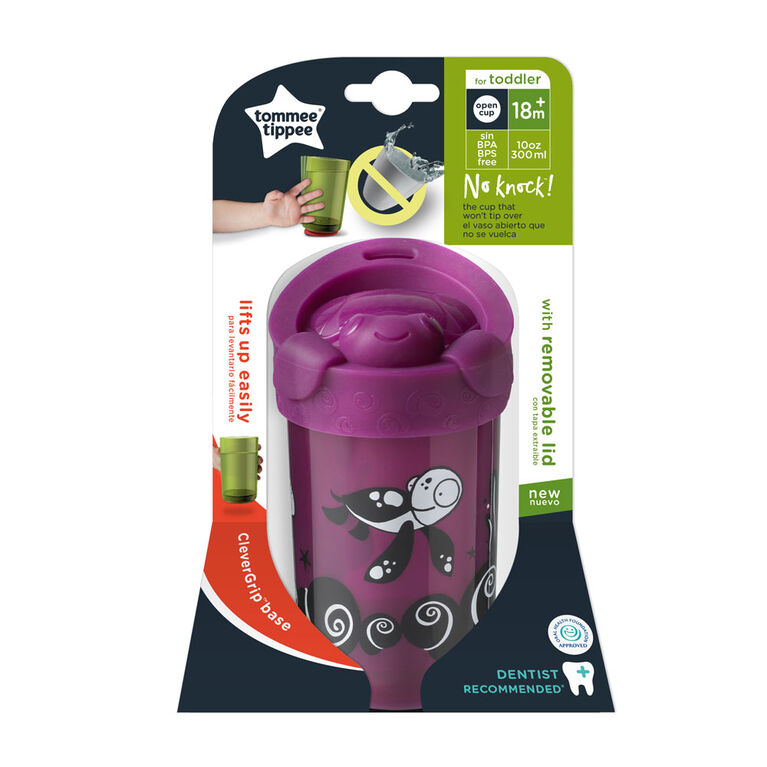 Gobelet No Knock avec couvercle pour tout-petit de Tommee Tippee, Tortue - 18+ mois, paquet de 1 - Édition anglaise