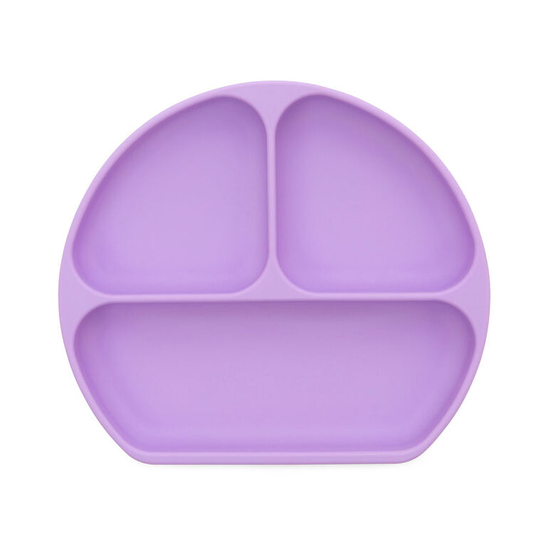Plat à poignée en silicone Bumkins, sans BPA - lavande