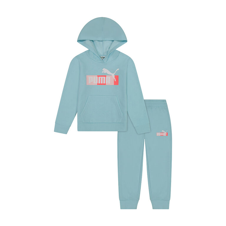 PUMA - Chandail À Capuchon Et Pantalon/Aqua Pâle