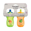 Tommee Tippee Sporty Spout Water Bottle, 10oz, Non-Spill Toddler Sippy Cups for 12 Months+ with Bite-Resistant Spout, Easy-Hold and BPA Free, Assorted Colors, 2 count