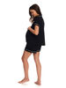 Chloe Rose 2 Piece Maternity & Nursing Short Set Black XL