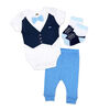 Little Gent  blue bowtie set 6-9M