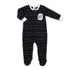 Koala Baby Microfleece Sleeper Black and White Dot Stripe - Hello I'm New Here, 0-3 Month