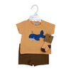 Mini Hop 3 Piece Orange Short Set: Whale 24M