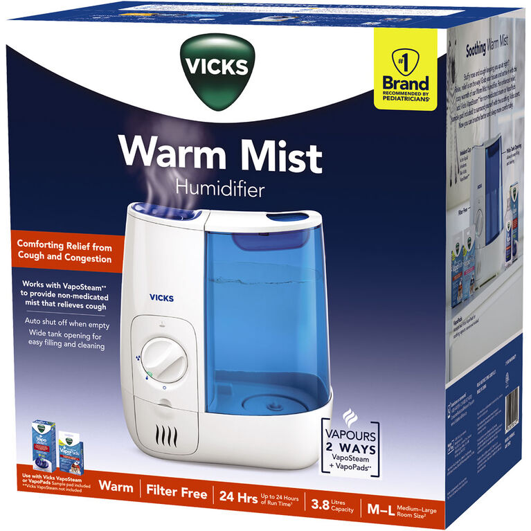 Vicks Cool & Warm Mist Humidifier with 3 Speed Settings