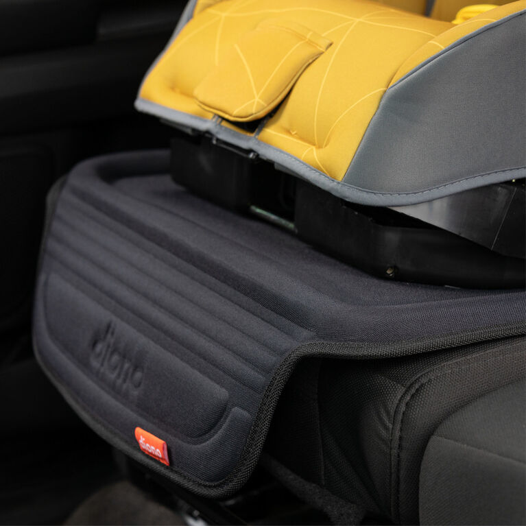 Diono Seat Guard Complete, Full Size Car Seat Protector For Under Child Car Seat, Crash Tested, Raised Edges, Thick Padding & Non Slip Backing For Durable Protection, Black
