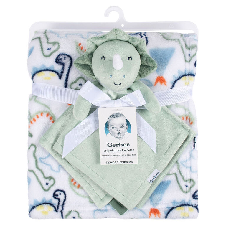 Gerber Childrenswear - Ensemble Couverture 2 pièces + Sécurité - Dinosaure