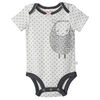 Just Born Baby Girls' 4-Pack Organic Short Sleeve Onesies Bodysuits - Lil' Lamb 12 months