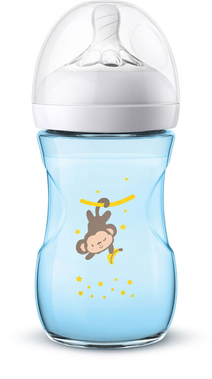 Biberon Naturel Philips Avent Bleu A Motif De Singe 9 Oz Emb De 3 Avec Une
