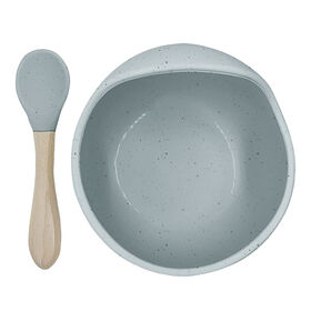 Silicone bowl and spoon set Seafoam