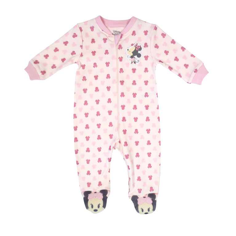 Disney Minnie Mouse 1-Piece Footed Sleeper - Pink, 9 Months