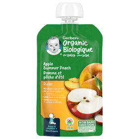 Gerber Organic Puree Apple Peach 128Ml