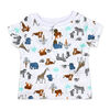 Mini Hop 3 Piece Blue Short Set: Animals