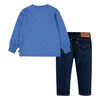 Levi's Long Sleeve T-Shirt and Jeans Set - Ultra Marine - Size 12 Months