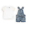 7 For All Mankind 2 Piece Denim Overall Set, White 24M
