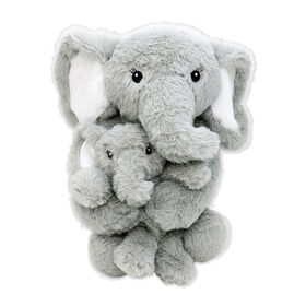 Baby Mode Signature Mom & Baby Grey Elephant Plush Toy