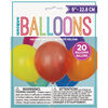 9" Latex Balloons, 20 Pieces - Assorted Colours