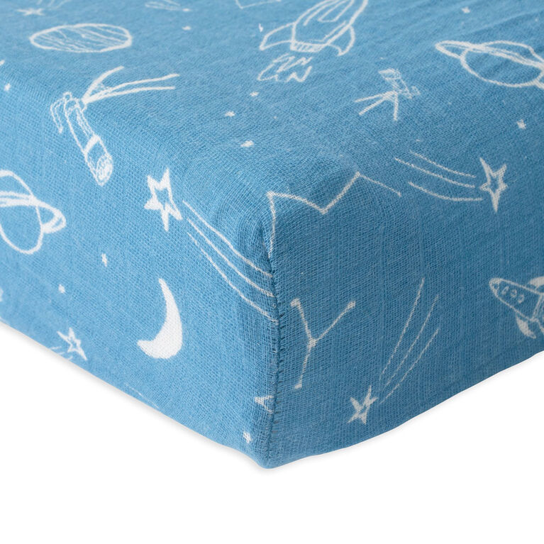 Red Rover - Cotton Muslin Changing Pad Cover -  Star Gaze - R Exclusive