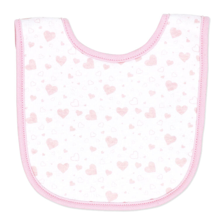 Ensemble bavoir et chaussettes 5 pièces Naturelle : rose