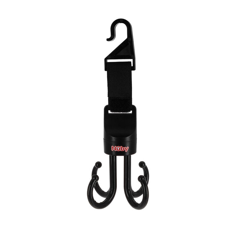 Nuby Deluxe Car Seat & Stroller Hooks, 2 Pack - Black