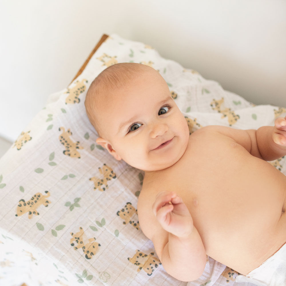 Cotton Muslin Swaddle Leopard