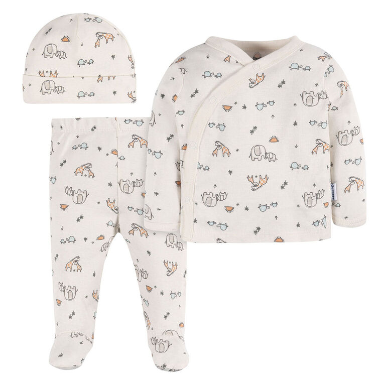 Gerber Childrenswear    Ensemble Ramenez-Moi à la Maison à boutons pression côté Éléphants