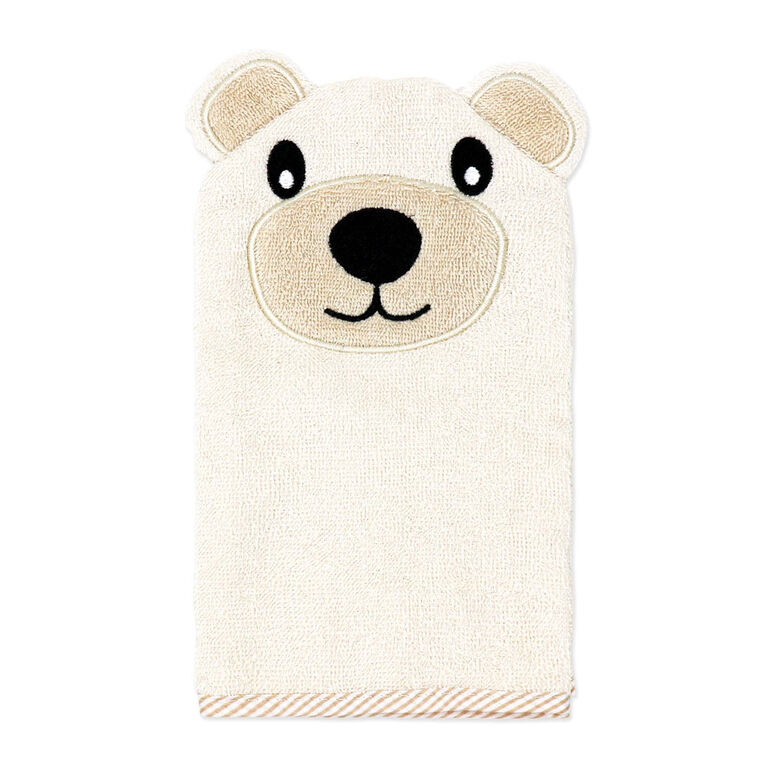 Baby Mode Signature Serviette &agrave; capuche et gant ours bronz&eacute;