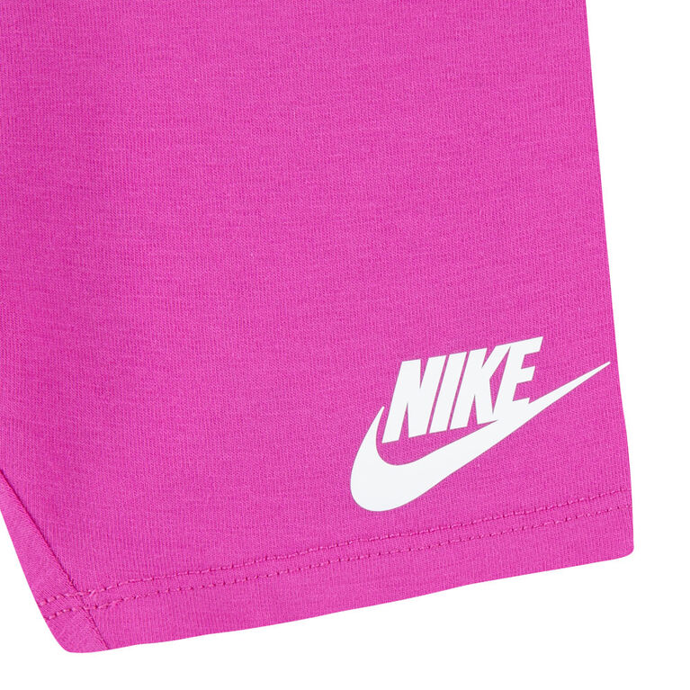 Ensemble t-shirt et short de vélo Nike - Rose