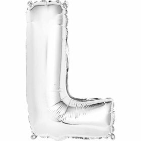 14" Silver Letter Balloons - L