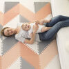 Skip Hop Geo Playspot Foam Floor Tiles, Grey/Peach