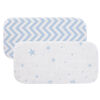 Kushies Baby Bibs Shoulder Cover Pack Of 2 - Chevron Bleu/Étoile