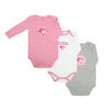Snugabye Blue Jays 3 Pack Long Sleeve Bodysuits - Pink, 9-12 Months