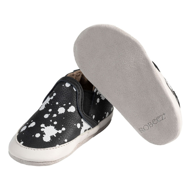 Robeez - SoftSoles Black&White Leather18-24M
