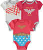 Wonder Woman Newborn 3 Pack Bodysuit 0-3M Red