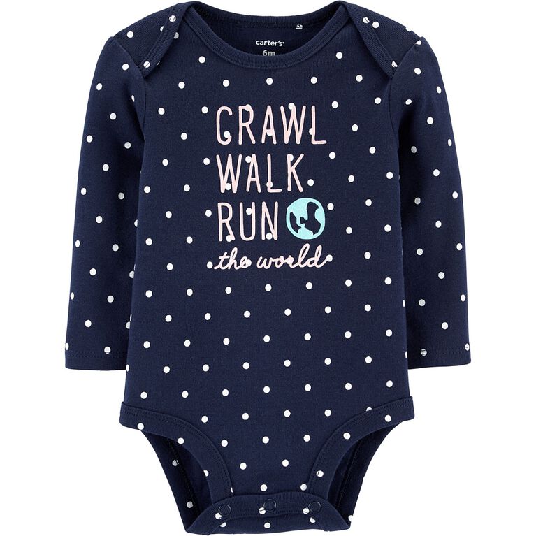 Cache-couche à collectionner Crawl Walk Run The World Carter's - marine, 12 mois.