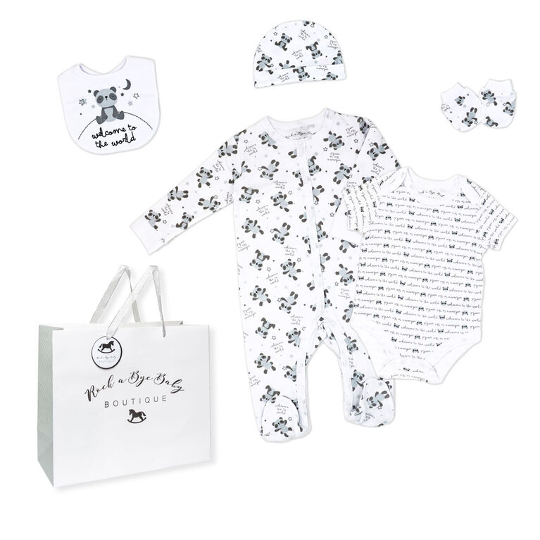 Rock a Bye Baby Panda World Layette Gift Bag Set 3-6M