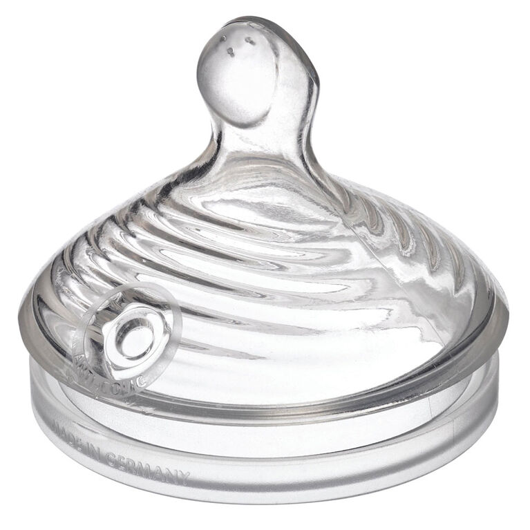 NUK Tétines de biberon à débit lent Simply Natural, paquet de 2, 0 mois et plus