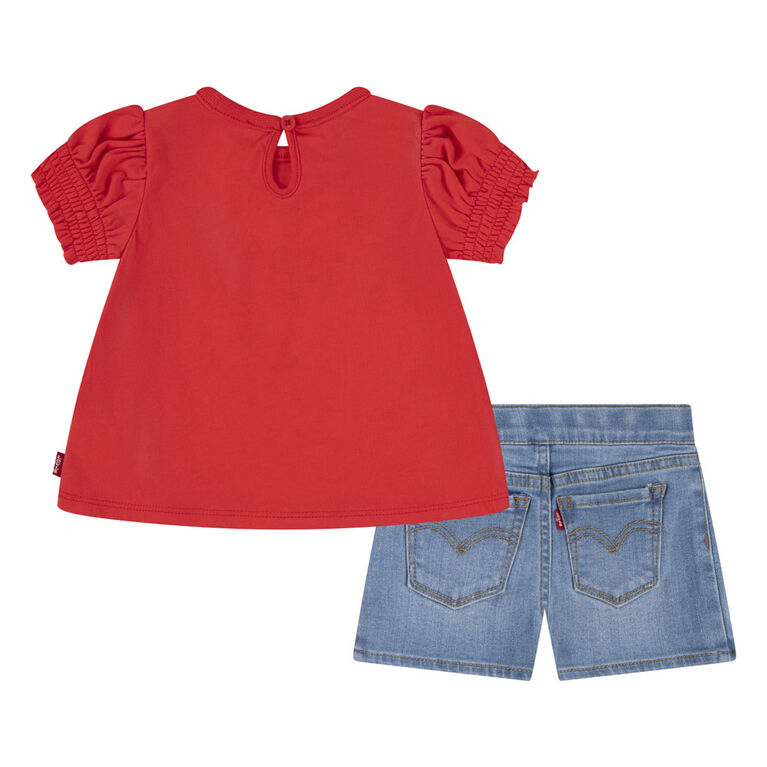 Levis T-Shirt and Shorts Set - Hibiscus