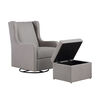 Lennox Glider Swivel with Storage Ottoman LUCA Grey