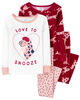 Pyjama 4 pièces en coton ajusté à imprimé de chien rouge Carter’s 9M