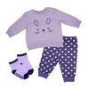 Baby Mode Purple Bunny 2-Piece Jogger Set- 18M