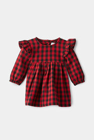 RISE Little Earthling Gingham Ruffle Dress Red