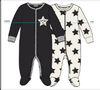 Koala Baby 2 Pack Sleeper - Stars Black & White, 12 Months