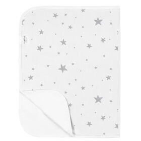 Kushies Portable Changing Pad Liner Flannel Grey Scribble Stars