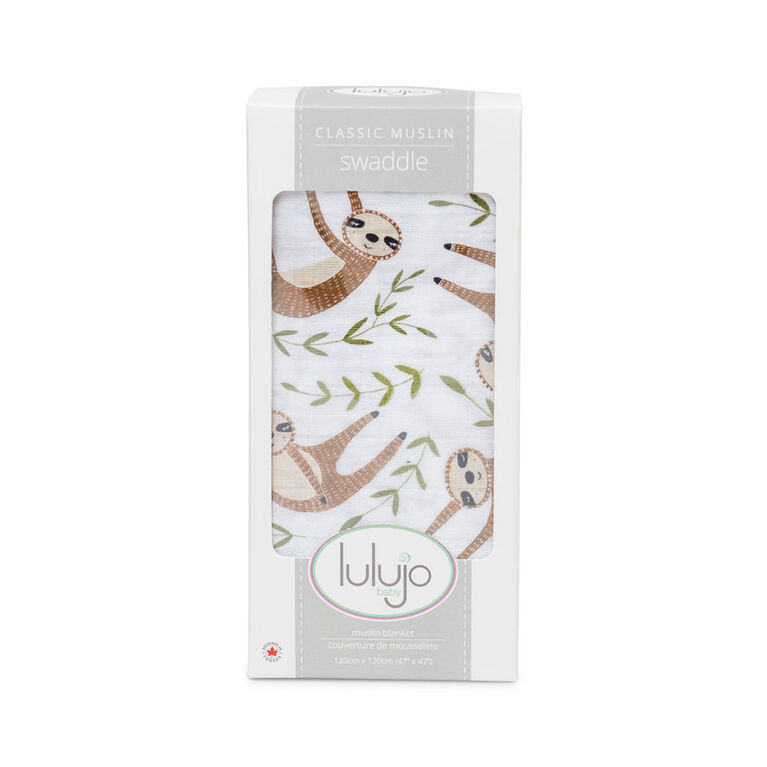 Lulujo - Modern Sloth Swaddle Blanket