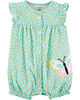 Carter's Butterfly Snap-Up Romper - Green, 6 Months