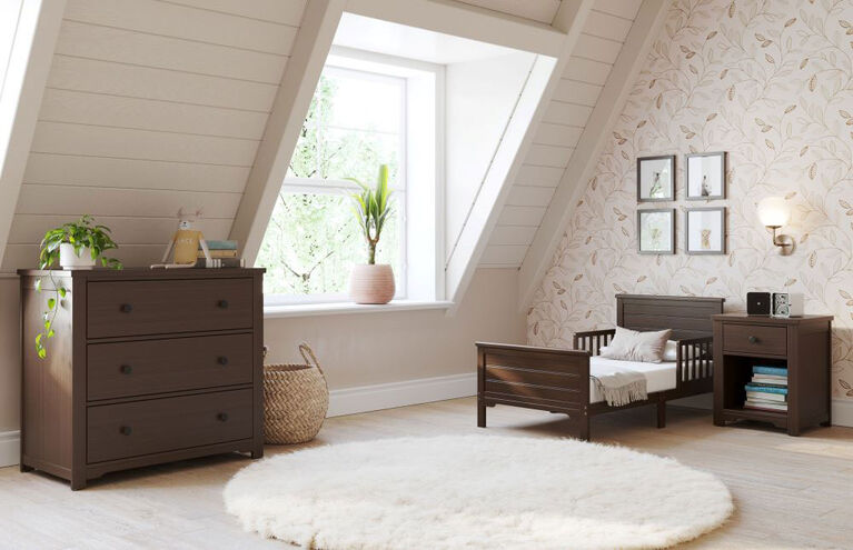 Woodland Toddler Bed, Brushed Truffle