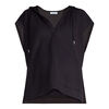 Motherhood Short Sleeve Henley Hoody-Black-L